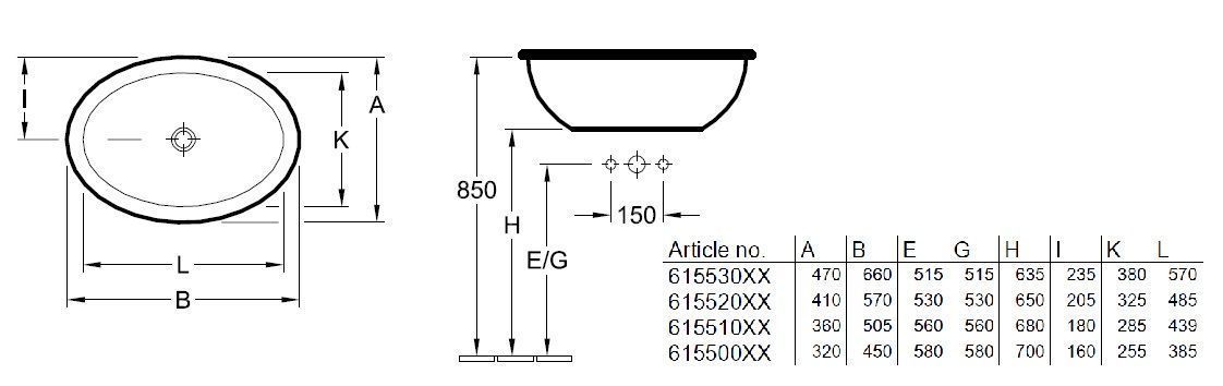 Раковина встраиваемая в столешницу Villeroy and Boch Loop&Friends 615530R3