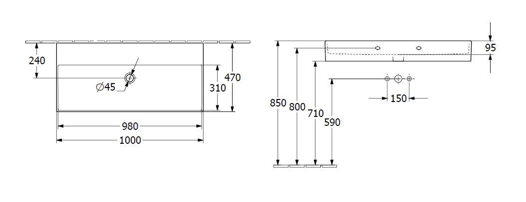 Подвесной умывальник Villeroy and Boch Memento 2.0 4A22A3i4