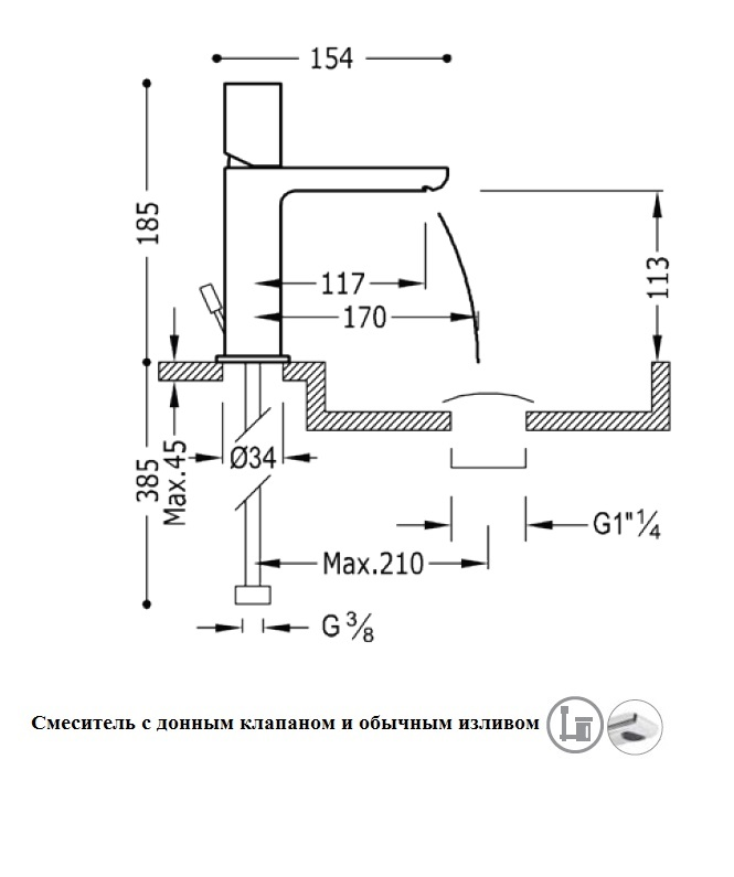 Змішувач для умивальника Hansgrohe Metris 20010102D