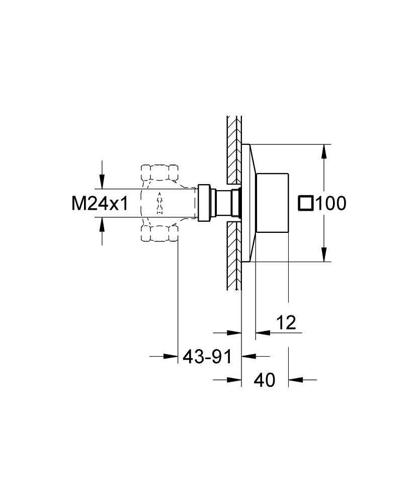 Накладна панель прихованої вентильні головки Grohe Allure Brilliant 19796000
