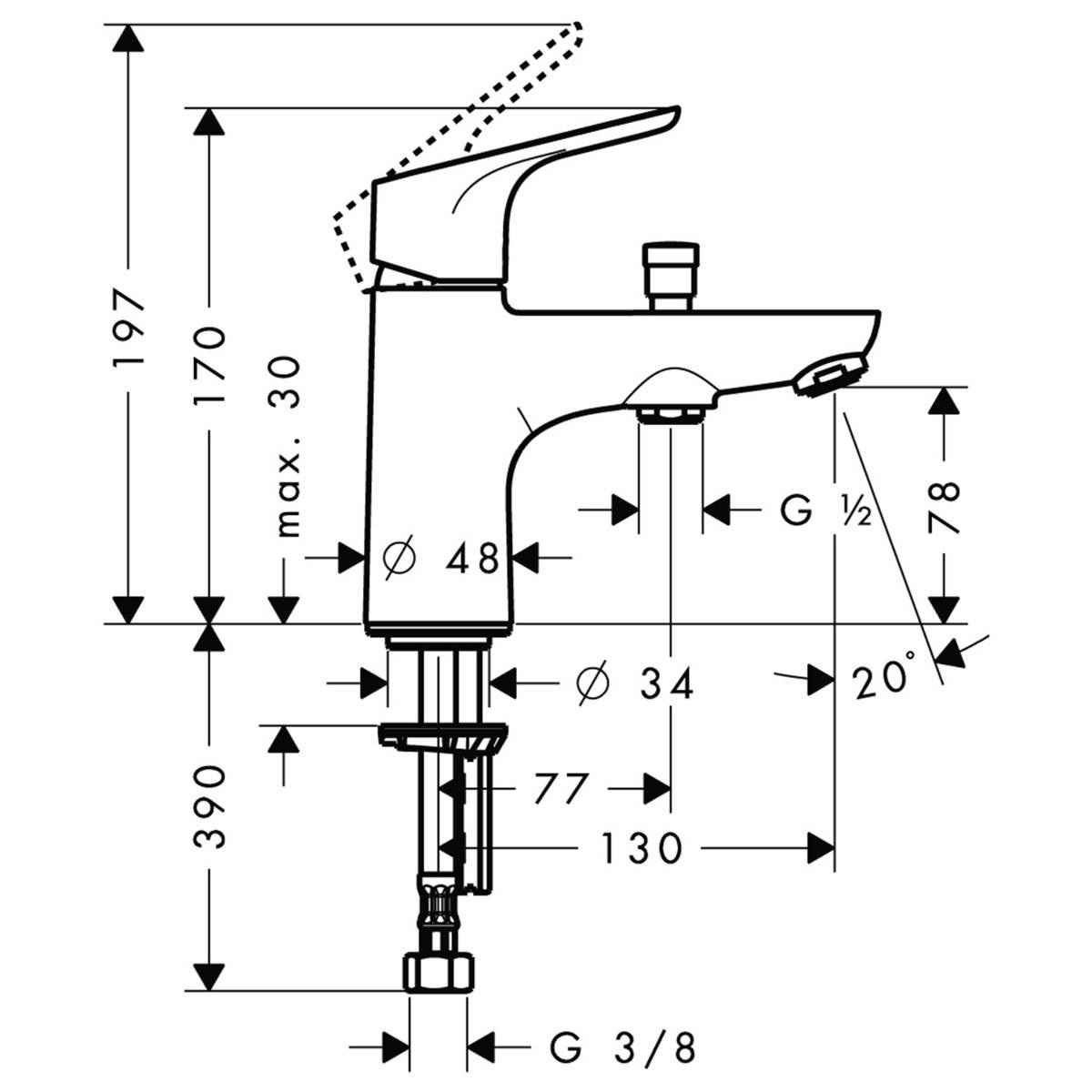 Смеситель для ванны Hansgrohe Focus 31930000