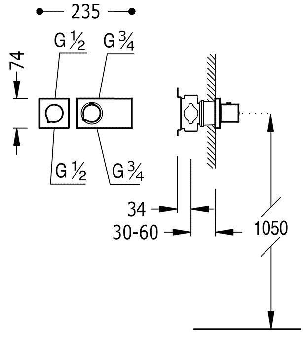 Термостат для душа Tres Block System 20735299
