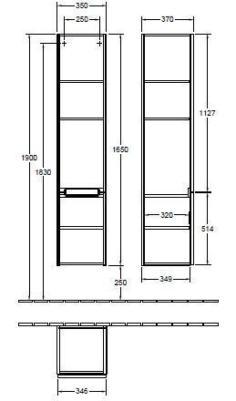 Пенал для ванной комнаты Subway 2.0 Villeroy and Boch A71010FP