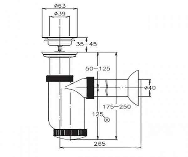 Сифон для пісуарів Domino Jika H8907300000001
