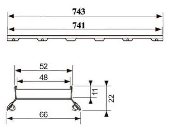 TECEdrainline plate II Верхня частина дренажного каналу "під плитку" 800mm
