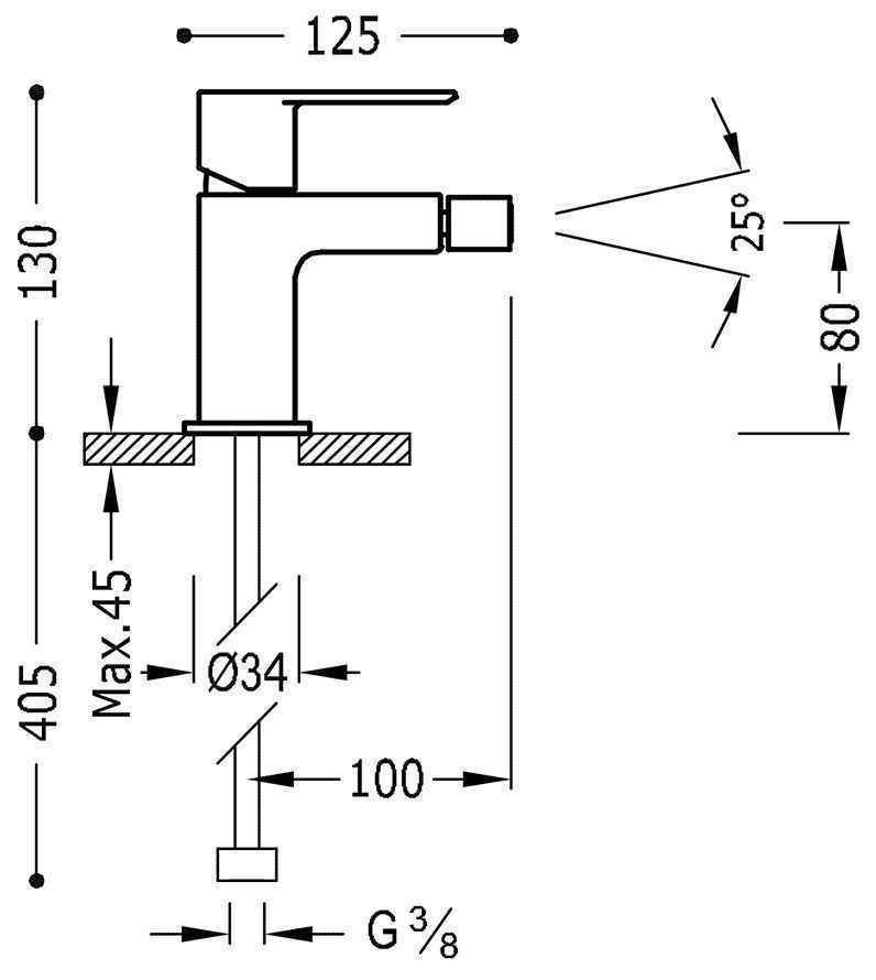 Змішувач на біде Tres Loft 20012001VE