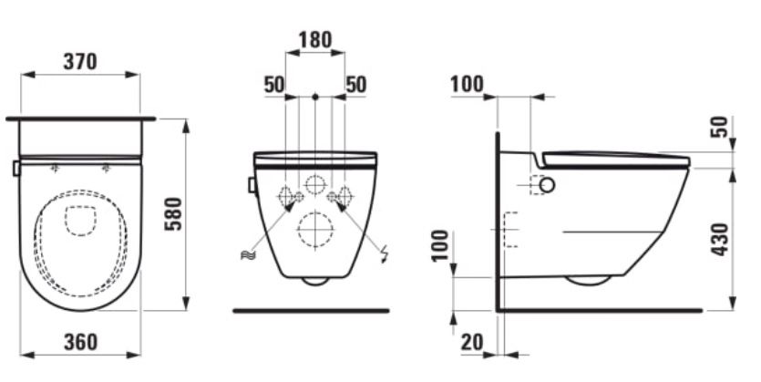 Унитаз подвесной Laufen CLEANET NAVIA Унитаз с функцией биде