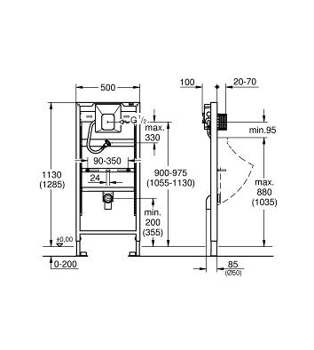 Инсталляционная система для писсуара Grohe Rapid SL 38786001