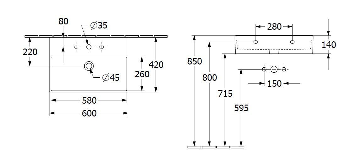 Подвесной умывальник Villeroy and Boch Memento 2.0 4A2260S5
