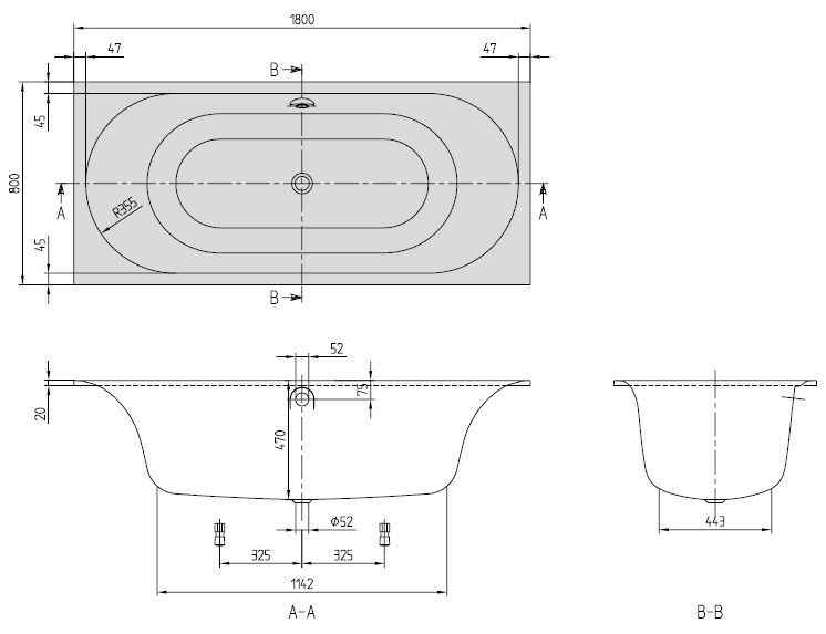 Ванна Villeroy&Boch Cetus UBQ180CEU2V-96