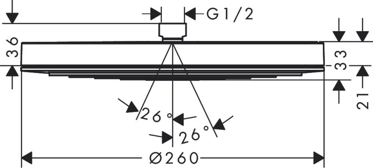 Верхний душ Hansgrohe Pulsify Ø260 1jet 24140700