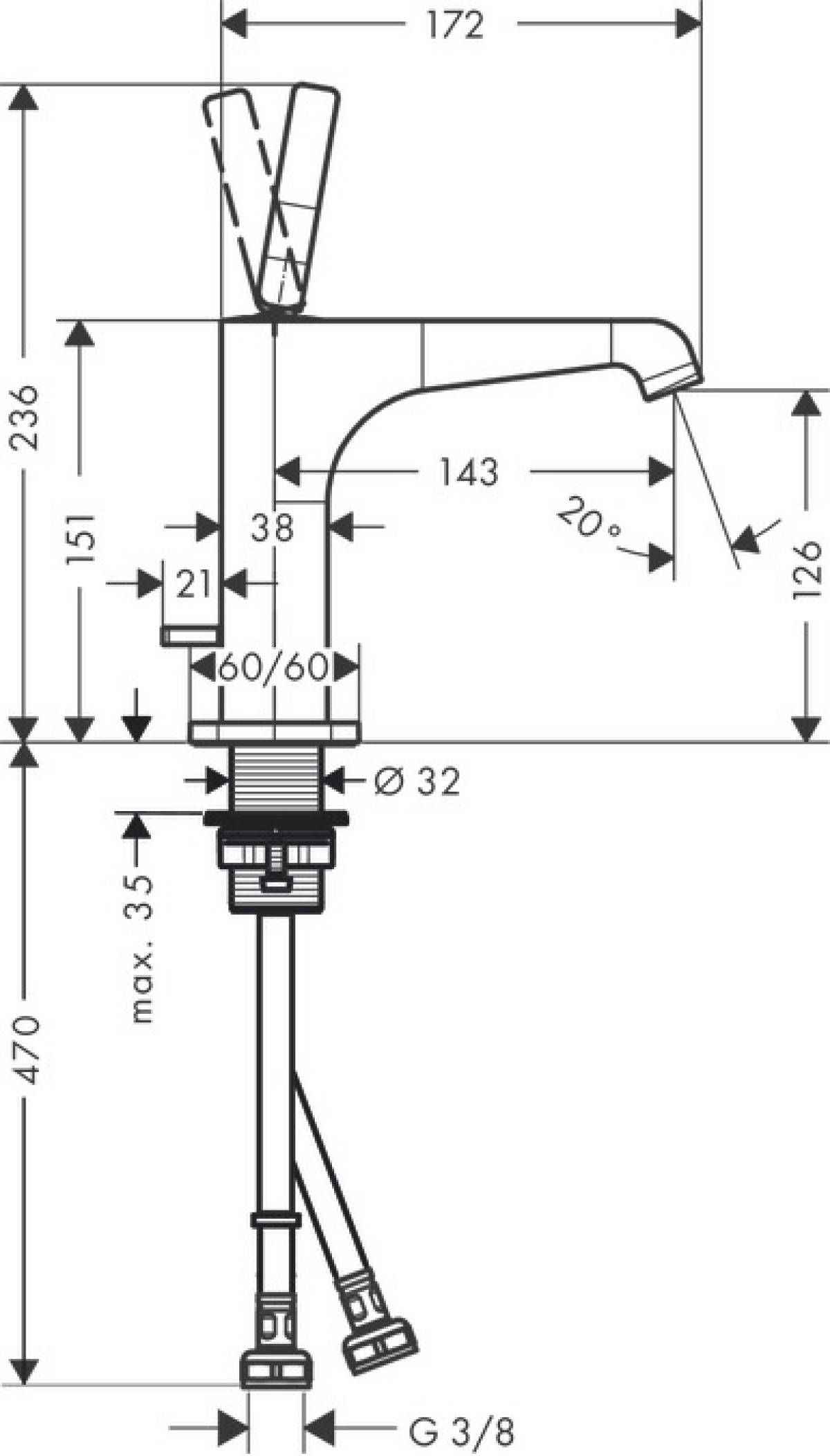 Змішувач для раковини Axor 36100000