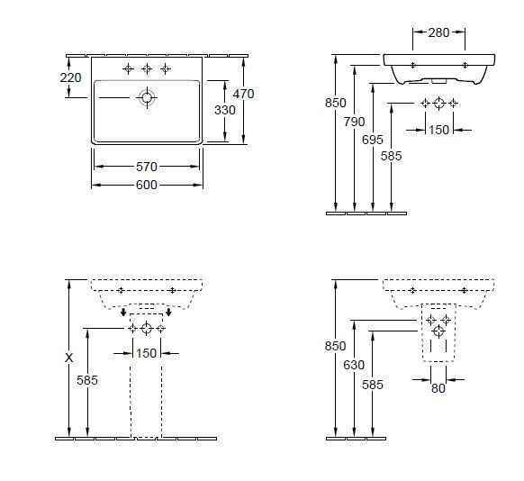 Підвісний умивальник Villeroy and Boch Avento 415860RW