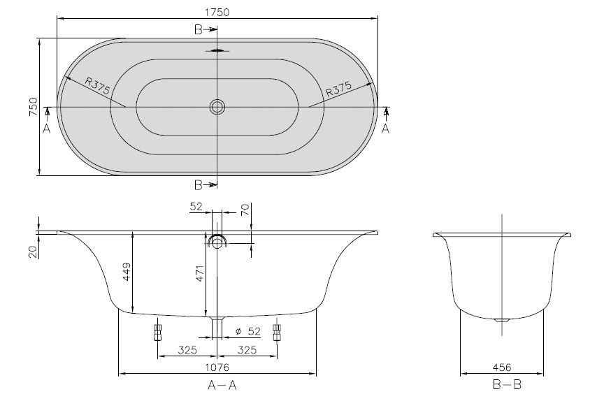 Ванна Villeroy&Boch Cetus UBQ175CEU7V-01