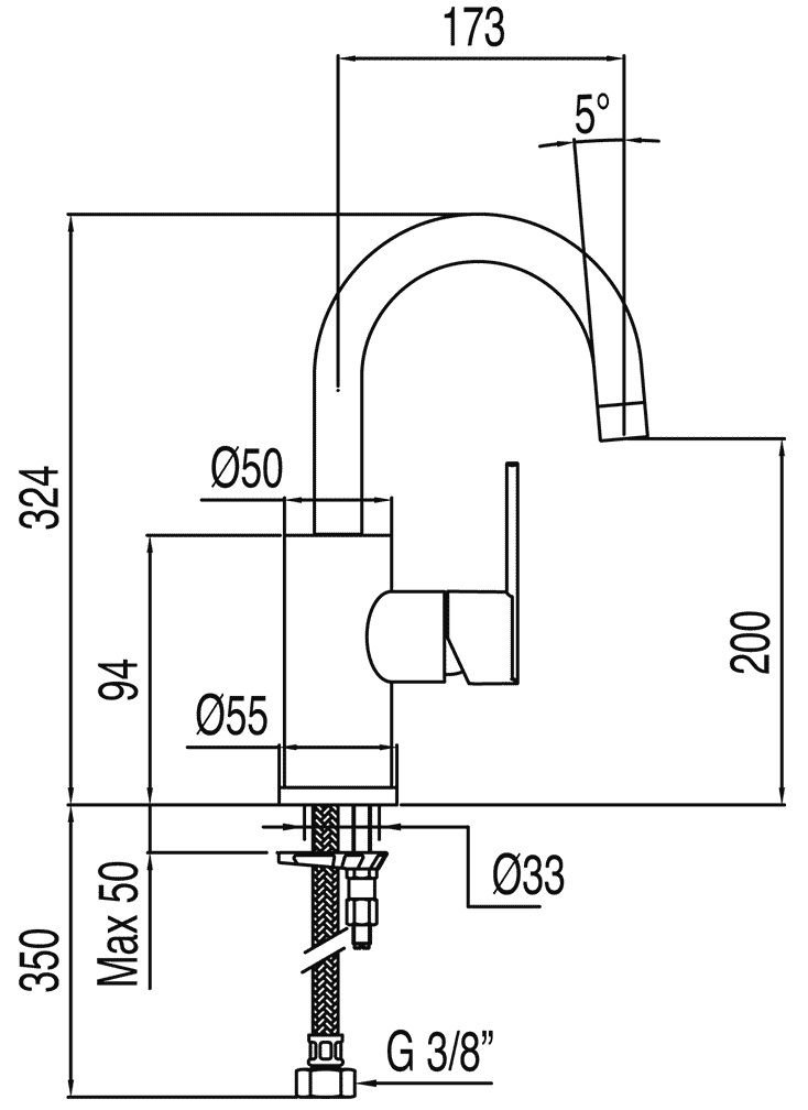 Смесители для раковины Tres Lex 181403