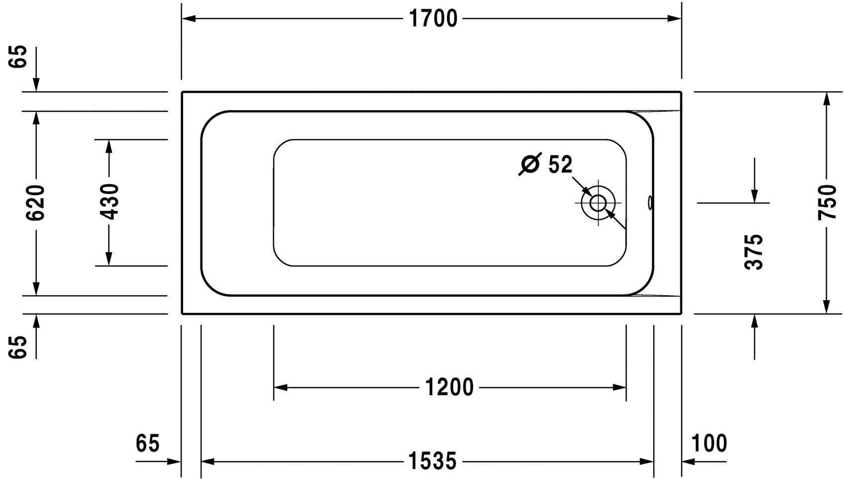 Ванна Duravit D-Code 700100000000000
