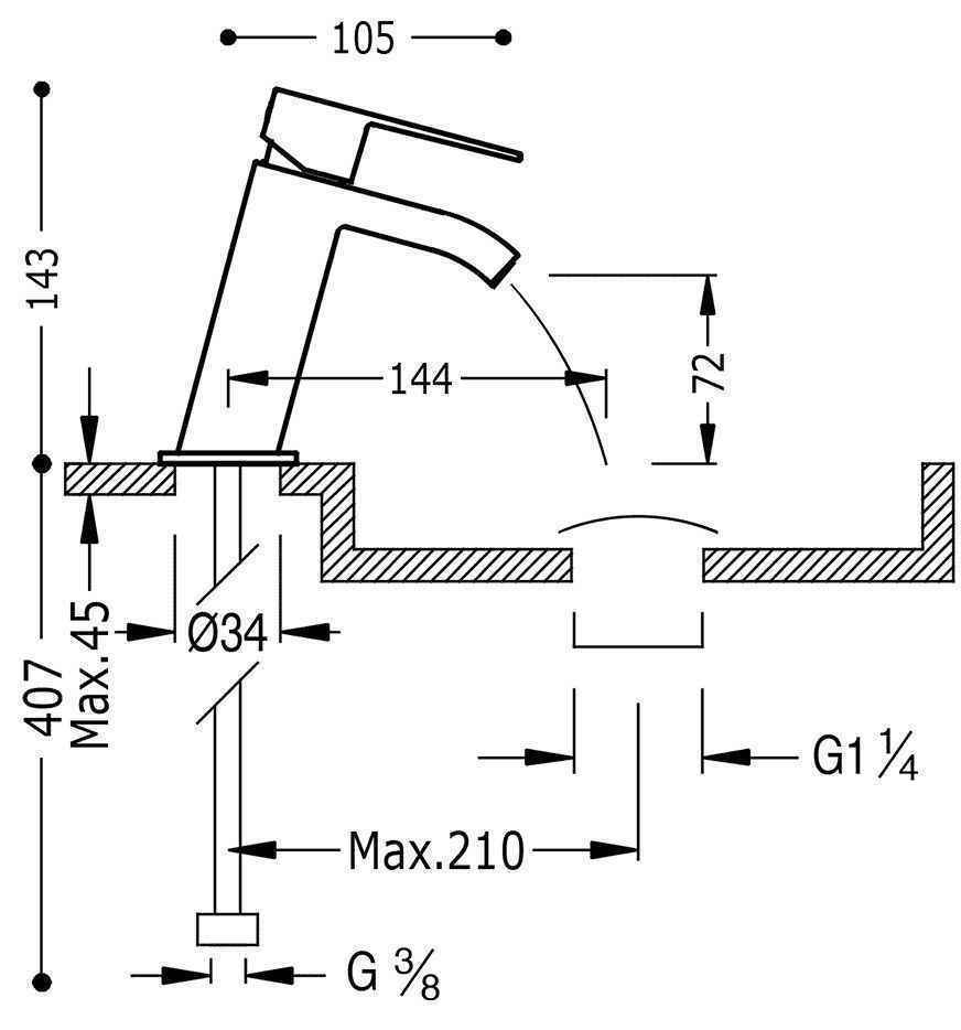 Змішувач для раковини Tres Cuadro 00620101