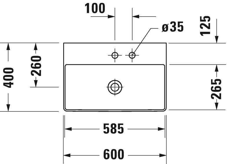Умивальник Duravit DuraSquare 2356600014