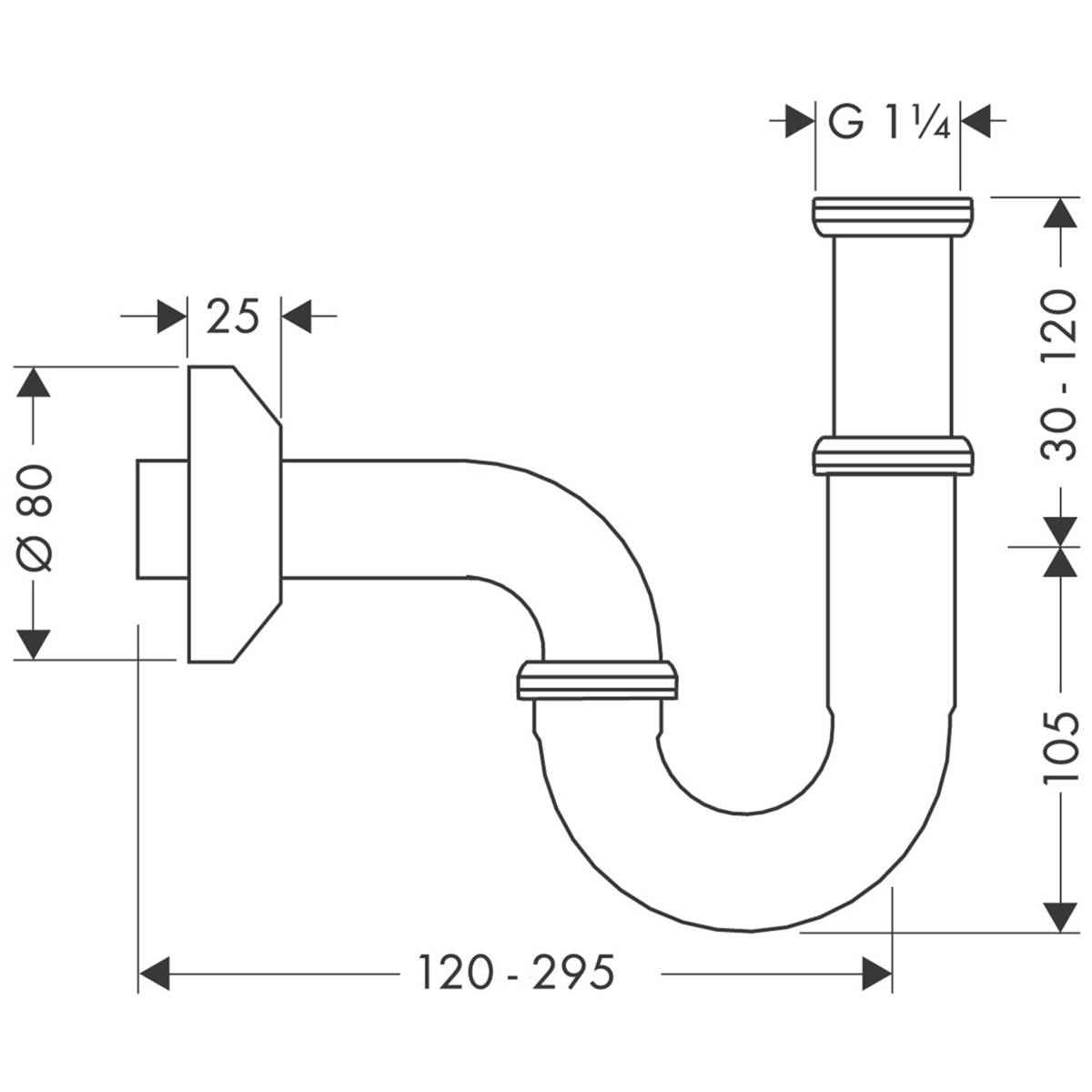 Сифон для умивальника U-образний Hansgrohe 53010000