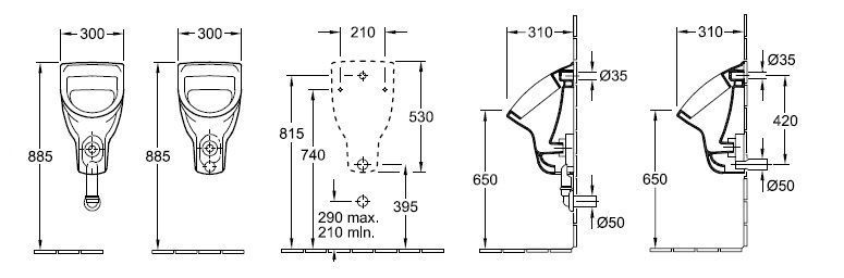Писсуар Villeroy and Boch O. Novo 752700R1
