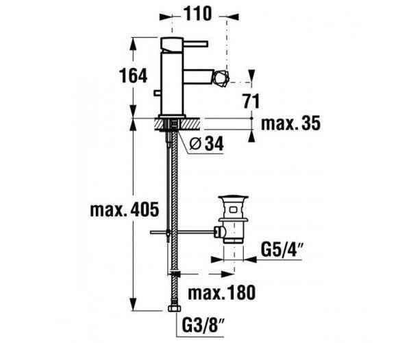 Змішувач для біде Jika Mio H3417110040011
