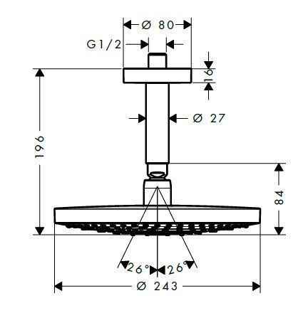 Верхній душ Hansgrohe Raindance Select S ?240 2jet 26469000