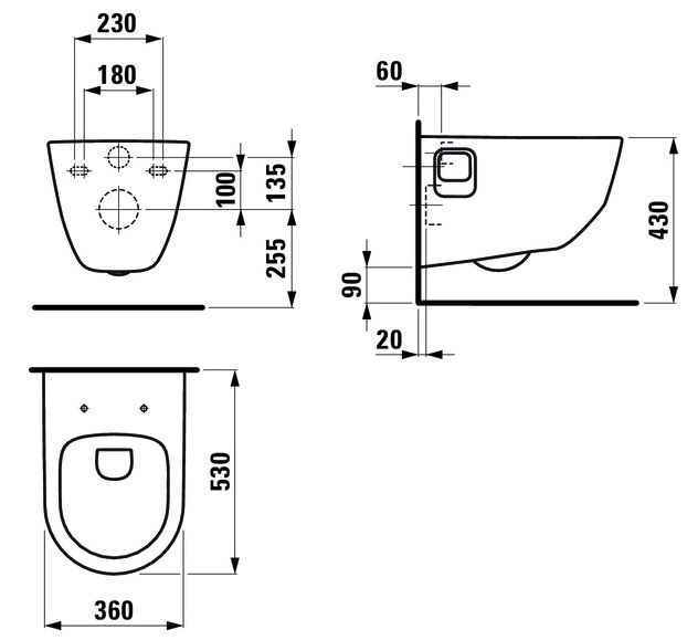 Laufen Living Сity Раковина з переливом, без отвору для змішувача H8184310001091 (розпродаж)