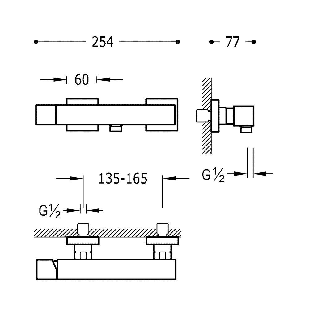 Набор: Смеситель для душа с душевым набором  Cuadro Tres 00716703BM