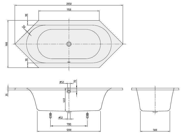 Ванна Villeroy and Boch Loop&Friends UBA205LFO6V-96