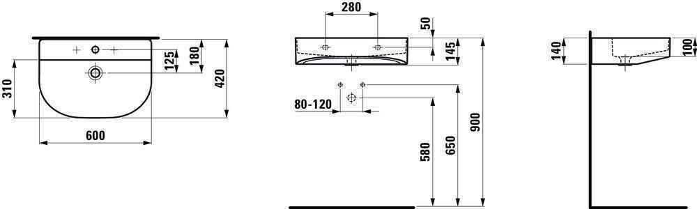Умивальник підвісний Laufen Sonar H8103424001081