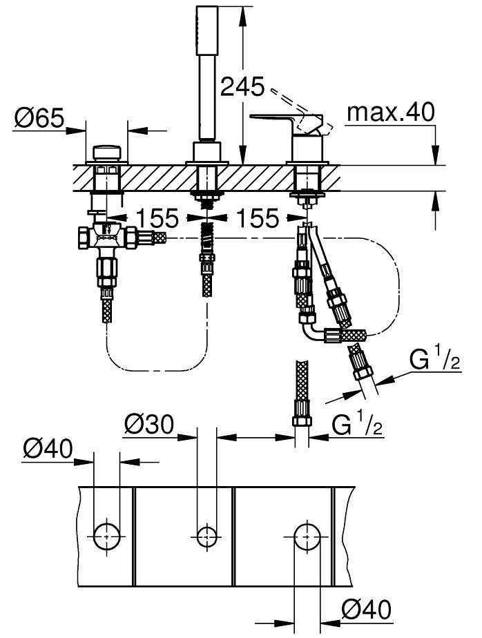 Змішувач для ванної Grohe Lineare 19965001