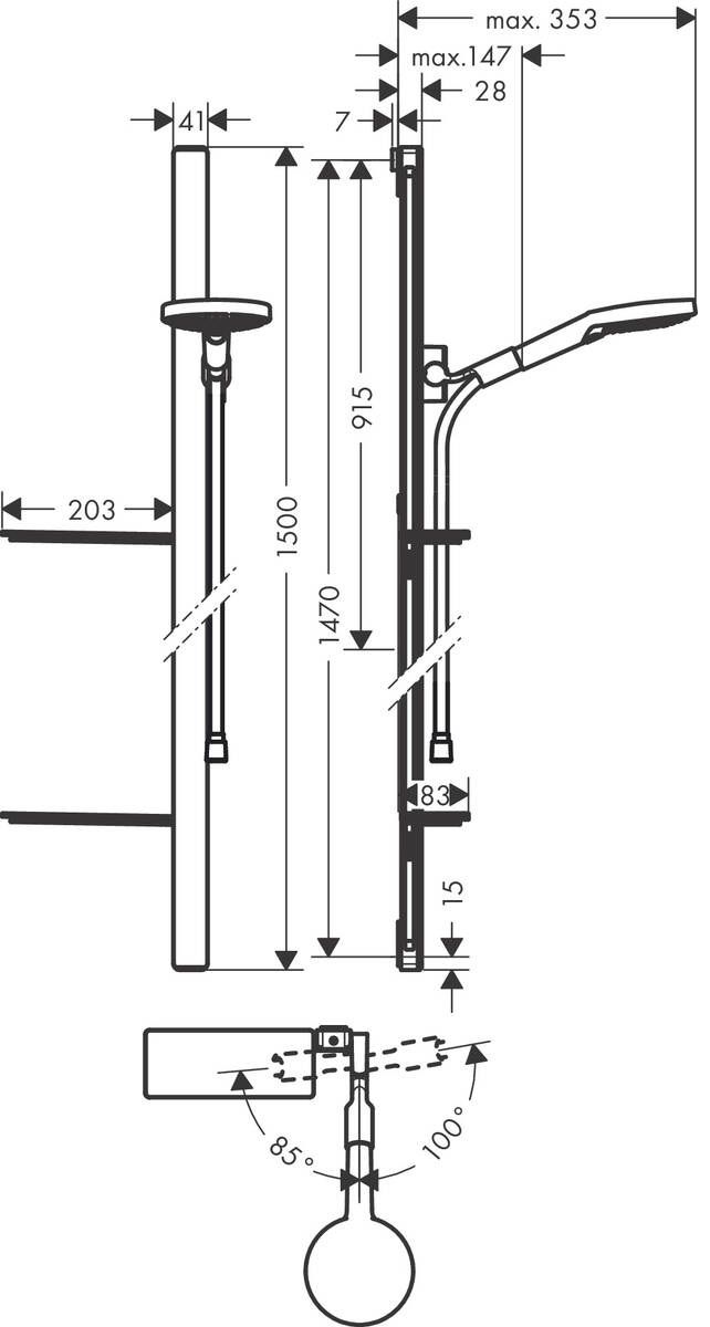 Душевой набор Hansgrohe Raindance Select S 120/1500 3jet 27646400