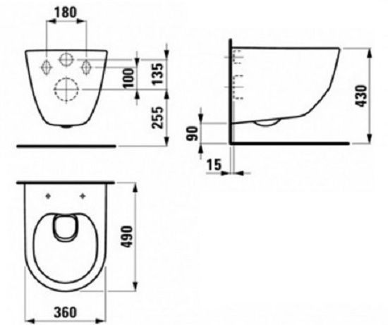 Унитаз подвесной Laufen PRO (безободочный) H8669550000001