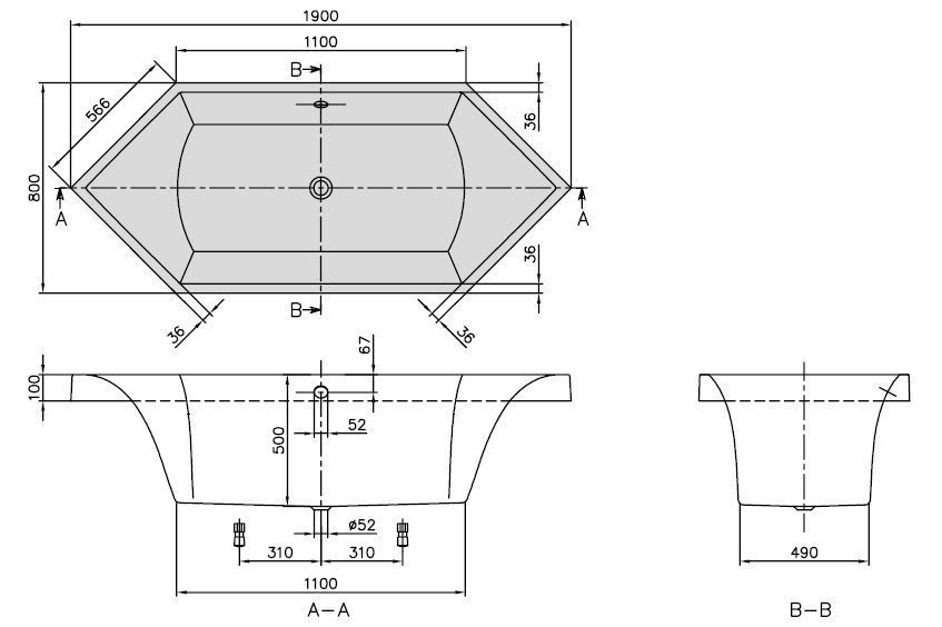 Ванна Villeroy&Boch Squaro UBQ190SQR6V-96