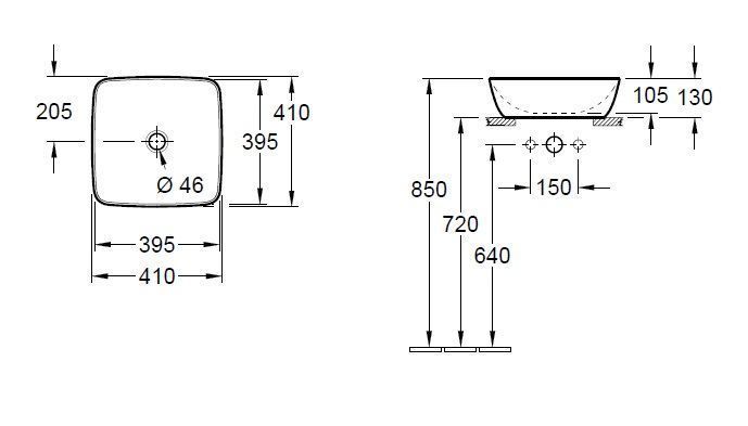Раковина на столешницу Villeroy and Boch Artis 417841BCT7