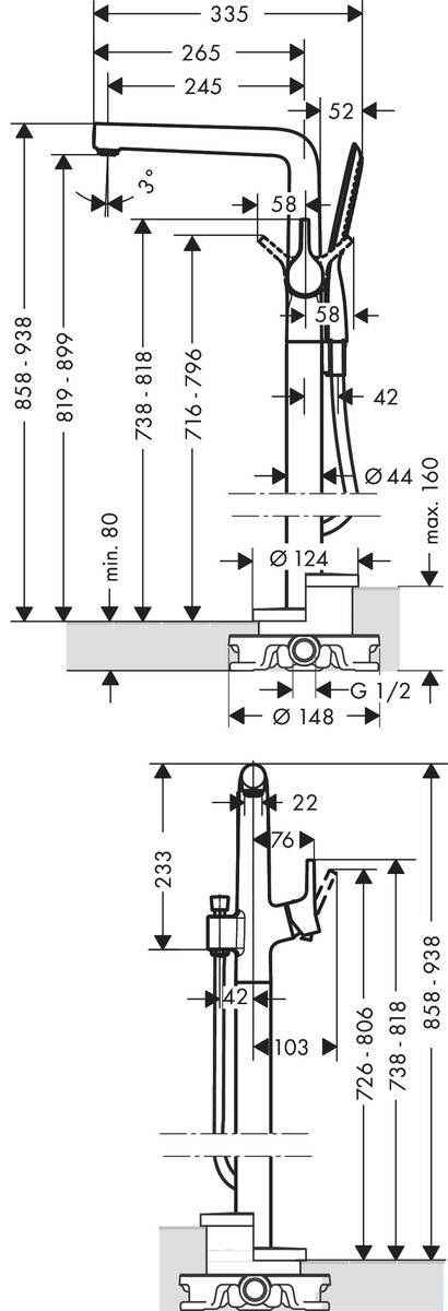 Змішувач для ванної Hansgrohe Talis S 72412000