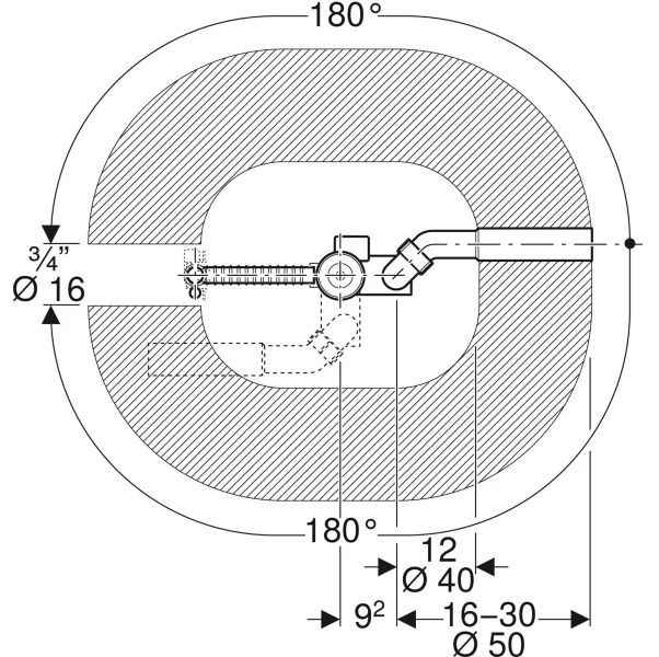 Злив-перелив для ванни Geberit 150.710.21.1