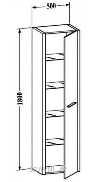 Пенал Duravit 2nd Floor 9156R65