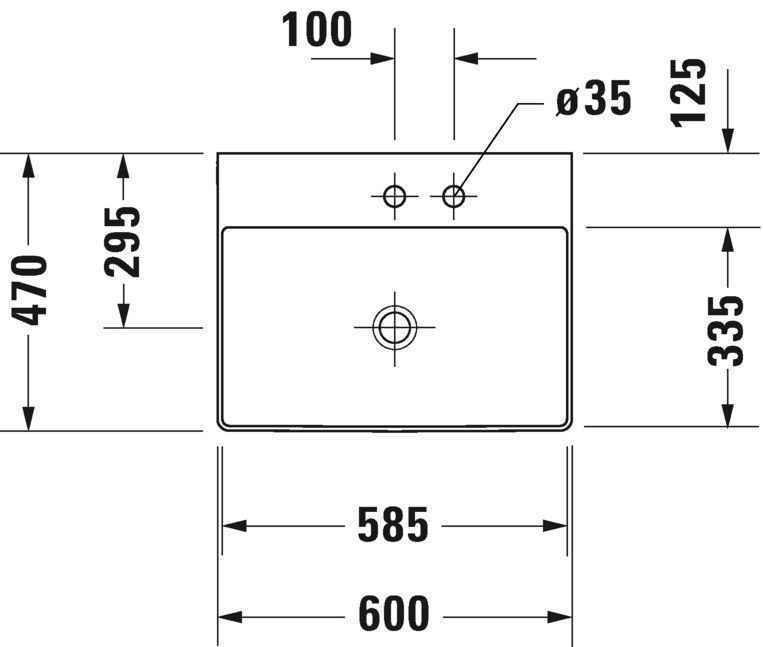 Умивальник Duravit DuraSquare 2353600040
