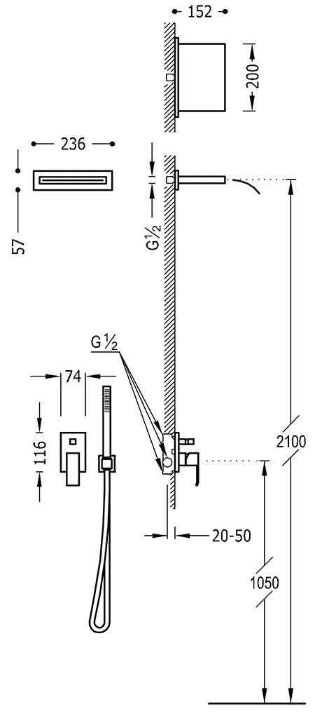 Душова система Tres Cuadro 00618006