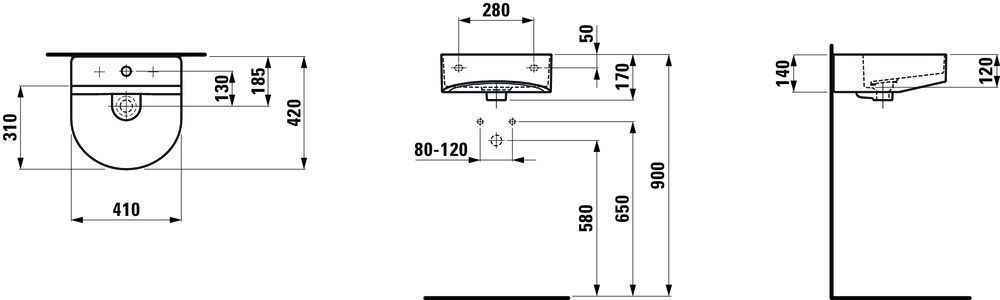 Умивальник підвісний Laufen Sonar H8153414001041