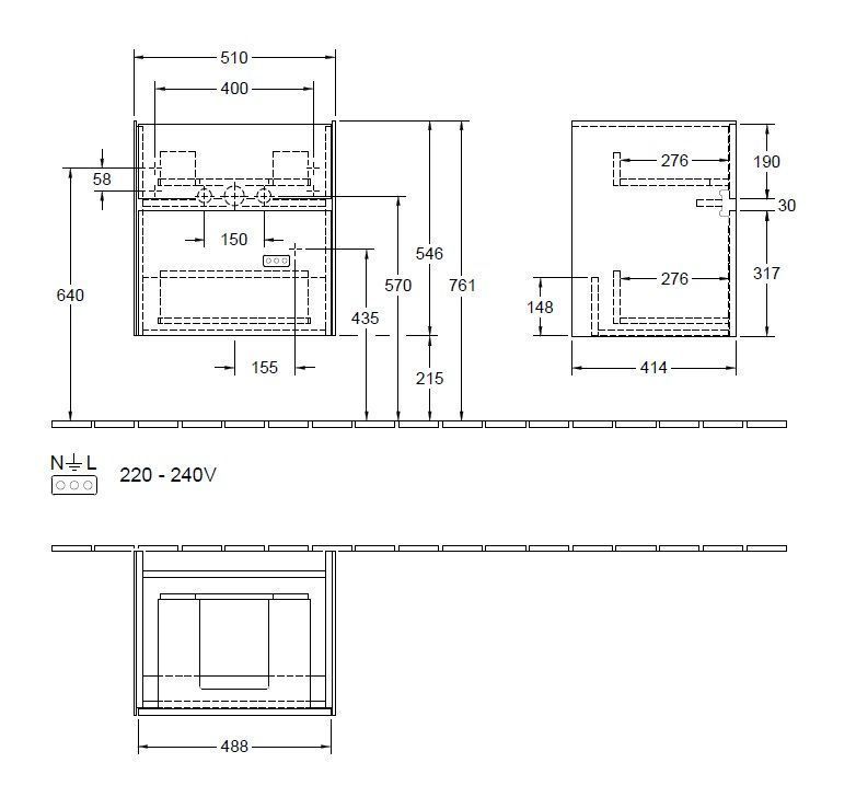 Тумба для умывальника Collaro Villeroy and Boch C007L0VG