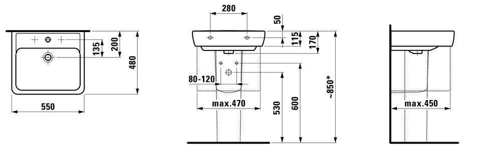 Умивальник Laufen Pro A H8189510001041