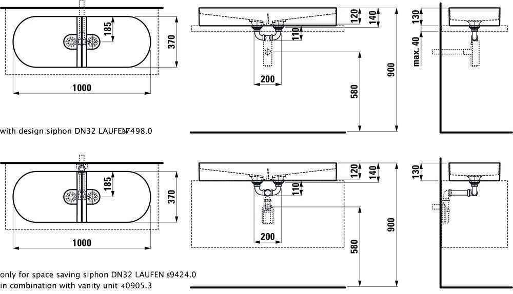 Умивальник підвісний Laufen Sonar H8123487571121