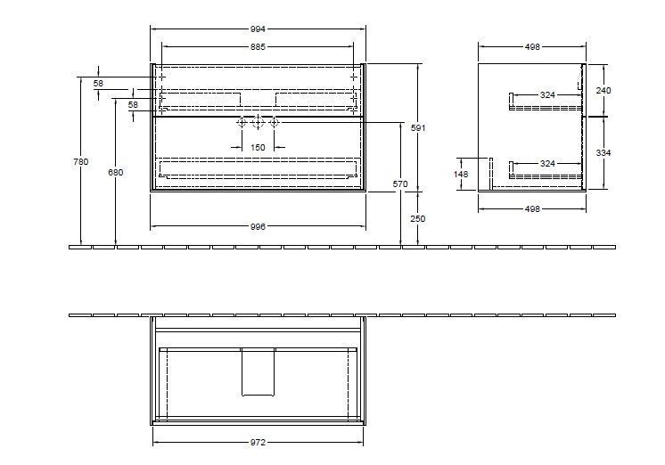 Тумба для умывальника Finion Villeroy and Boch F020 F02000HH