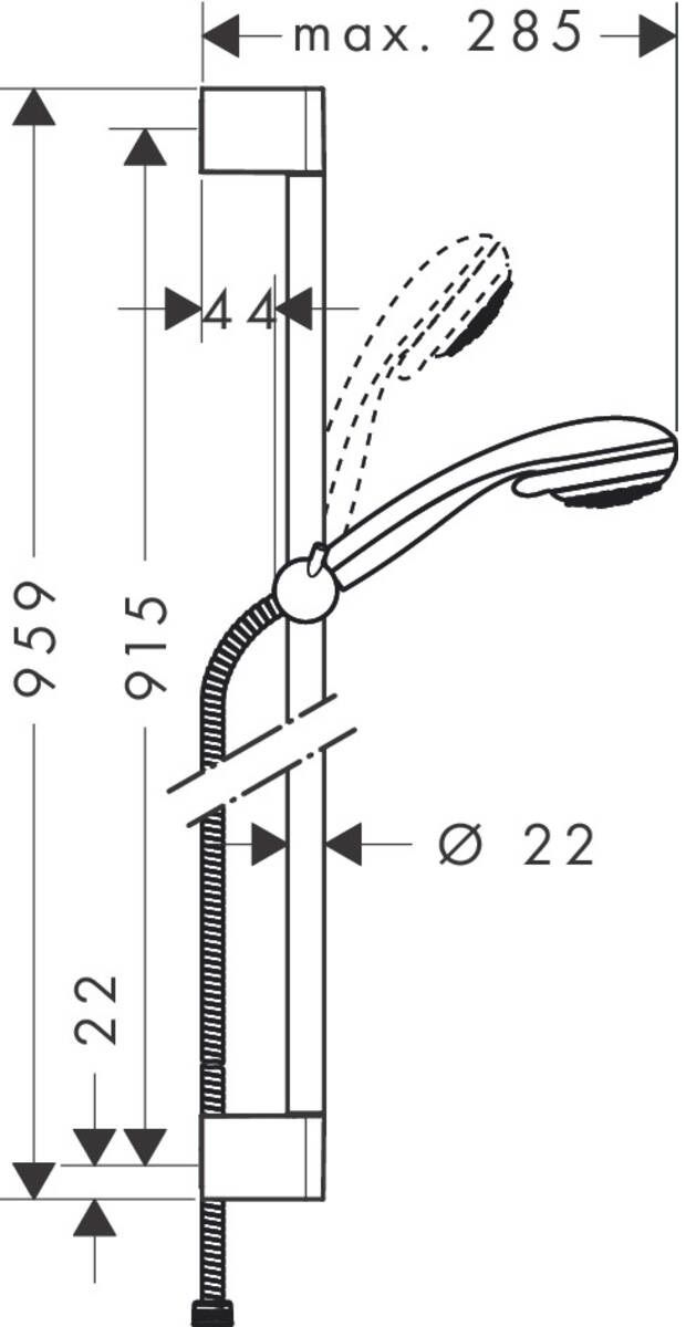 Душевой набор Hansgrohe Crometta Vario (85/900-650) 2jet 27762000