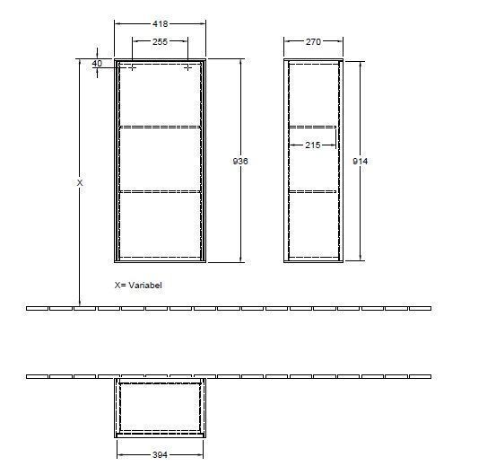 Шкаф боковой для ванной комнаты Finion Villeroy and Boch (левосторонний) F56000HA