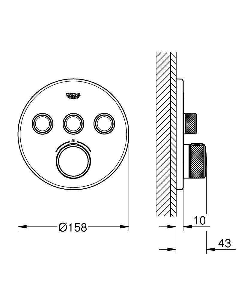 Термостат для душа Grohe Grohtherm SmartControl 29121DL0