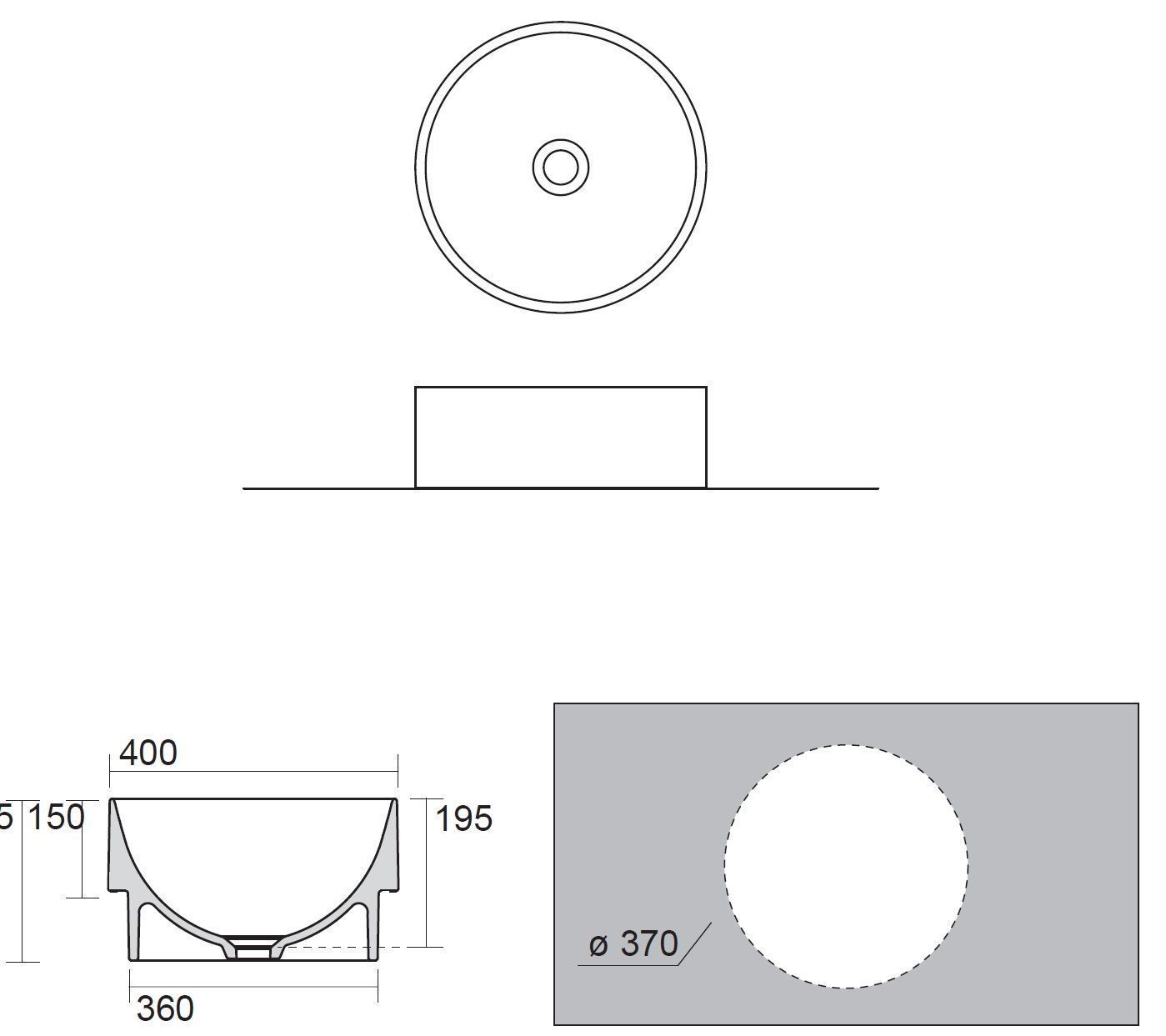 Раковина в столешницу DP AXA 8430009