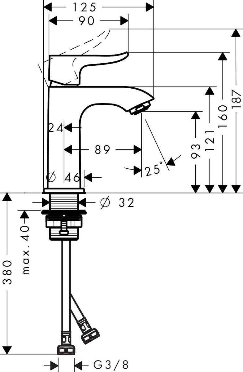 Смеситель для умывальника Hansgrohe Metris 31186000